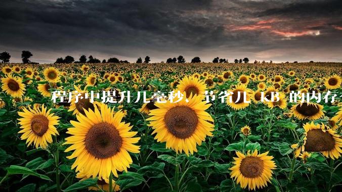 程序中提升几毫秒、节省几 kB 的内存有必要吗？